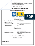 A Case Study On Life Insurance Corporation of India: Submitted by