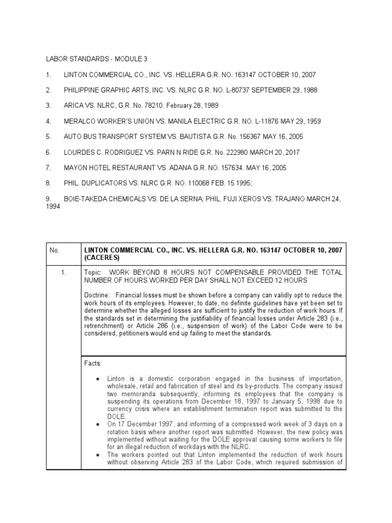 Labor Standards: Work Hour Regulations | PDF | Employment | Working Time
