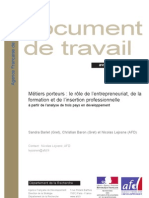 Métiers porteurs : le rôle de l’entrepreneuriat, de la formation et de l’insertion professionnelle (AFD/2011)