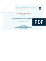 Mohammad Ali Mauna: Certificate of Attendance