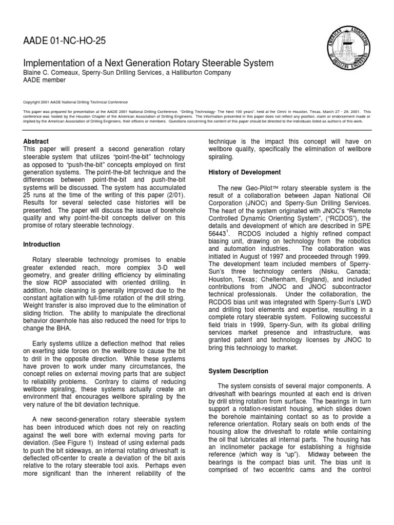 Implementation of A Next Generation Rotary Steerable System | PDF ...