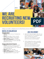 We Are Recruiting New Volunteers!: Dates To Volunteer