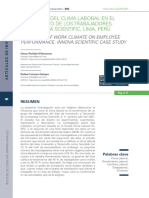 Influencia Del Clima Laboral en El Rendimiento de Los Trabajadores. Caso Innova Scientific, Lima, Perú
