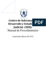 Manual de Procedimientos Del Centro de Informacion, Desarrollo y Estadistica Judicial Cidej