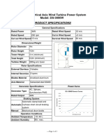 Vertical Axis Wind Turbine Power System Model: DS-3000W: Product Specifications