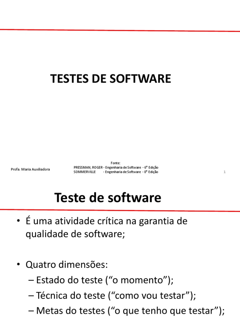 Testes de Software e Validação | PDF | Testes de software | Engenharia ...