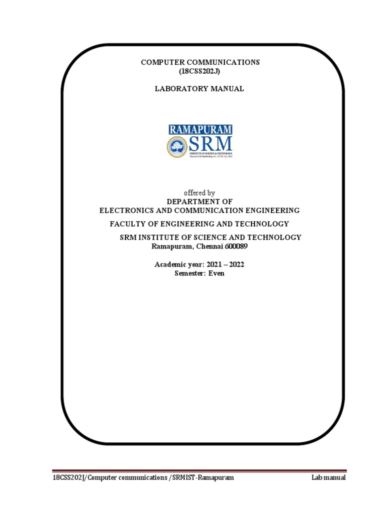 18CSS202J Computer Communication Lab ManualFINAL EDITED PDF