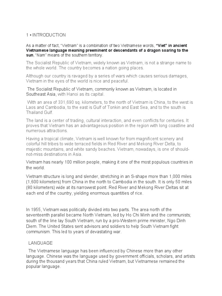 Script For Speech | PDF | Family | Vietnam