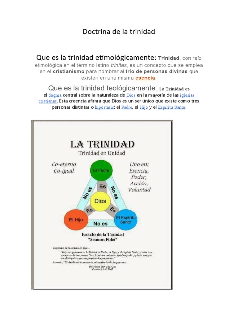Doctrina de la Trinidad en la Biblia | PDF | Trinidad | espíritu Santo
