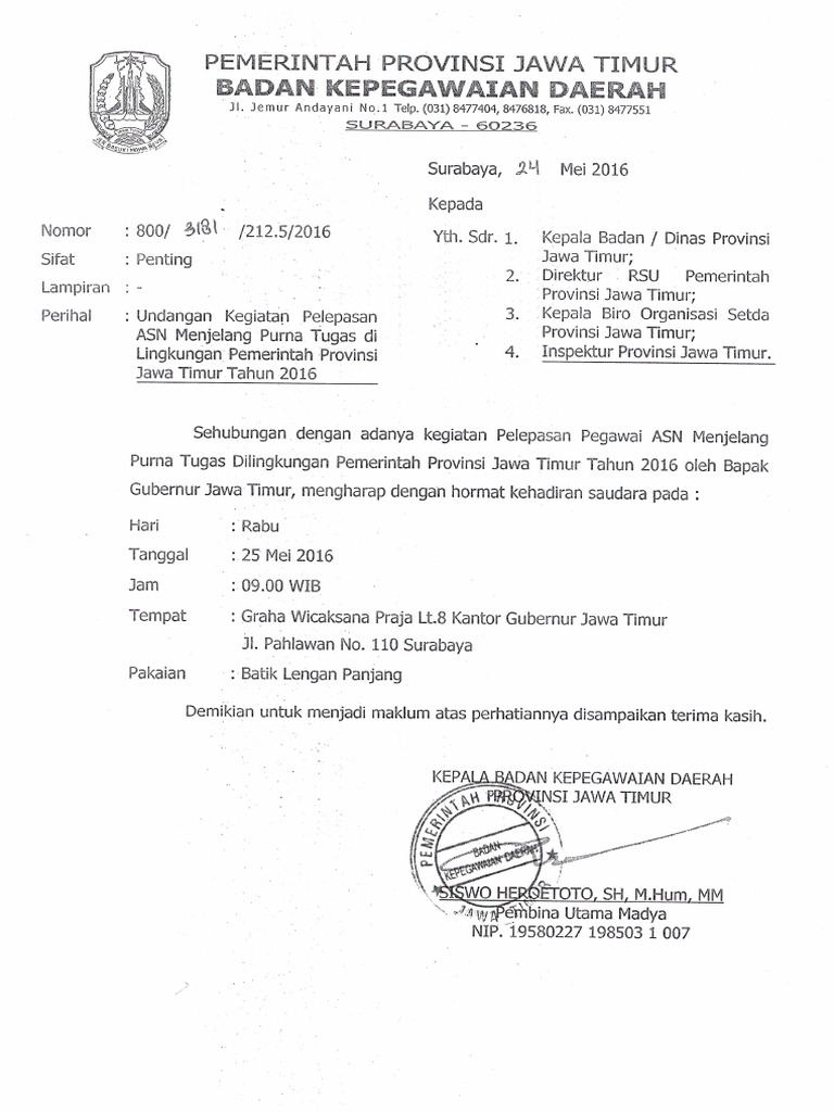 Undangan Purna Tugas | PDF