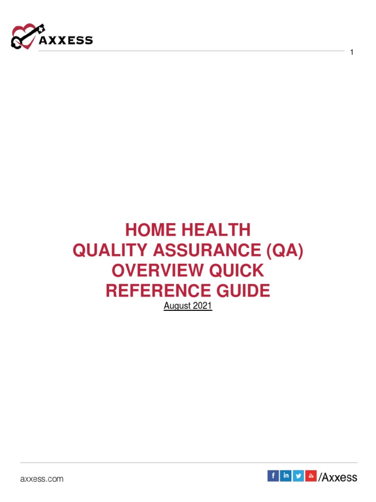 Home Health Quality Assurance (Qa) Overview Quick Reference Guide | PDF ...
