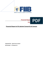 Financial Report of JK Lakshmi Cement & JK Cement: Financial Reporting Analysis First Assignment