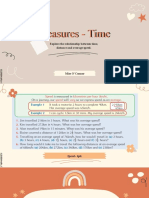 Measures - Time: Explore The Relationship Between Time, Distance and Average Speed