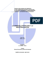 La Venezuela Petrolera y La Industrializacion