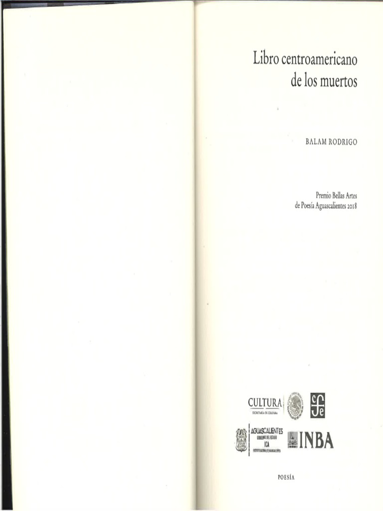 Libro Centroamericano de Los Muertos - Balam Rodrigo | PDF