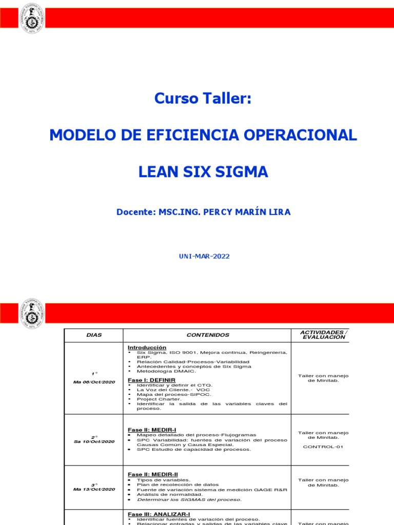Curso Lean Six Sigma: Eficiencia Operacional | PDF | Six Sigma | Lean ...