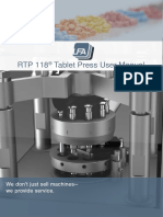 RTP 118 Tablet Press User Manual: We Don't Just Sell Machines - We Provide Service