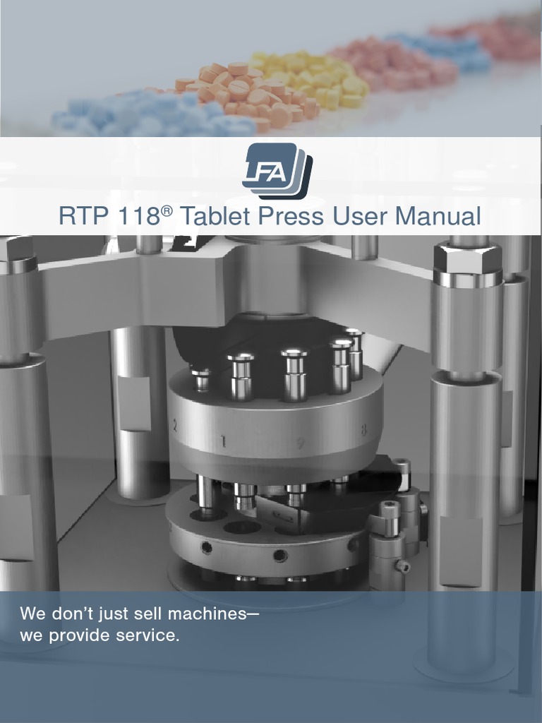 RTP 118 Tablet Press User Manual: We Don't Just Sell Machines - We ...