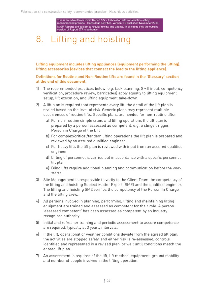 Lifting and Hoisting Safety Guidelines | PDF | Elevator | Safety