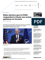 Biden declara que la OTAN responderá si Rusia usa armas químicas en Ucrania - RT