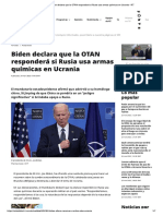 Biden Declara Que La OTAN Responderá Si Rusia Usa Armas Químicas en Ucrania - RT
