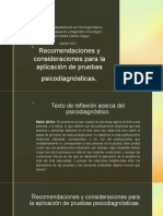 Recomendaciones y Consideraciones para La Aplicación de Pruebas