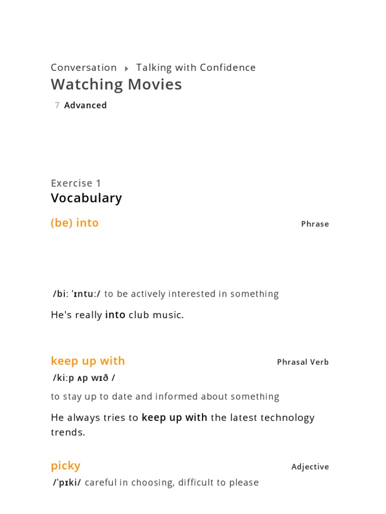 Watching Movies -1 | PDF | Adjective | Phrase
