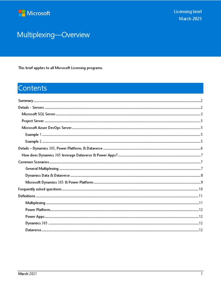 Licensing Brief PLT Multiplexing | PDF | Microsoft Sql Server ...
