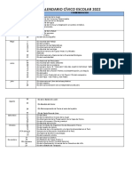 Calendario Cívico Escolar 2022