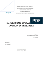 El Juez Como Operador de Justicia en Venezuela