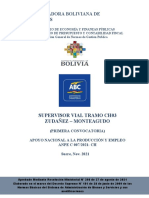Administradora Boliviana de Carreteras: Supervisor Vial Tramo Ch03 Zudañez - Monteagudo
