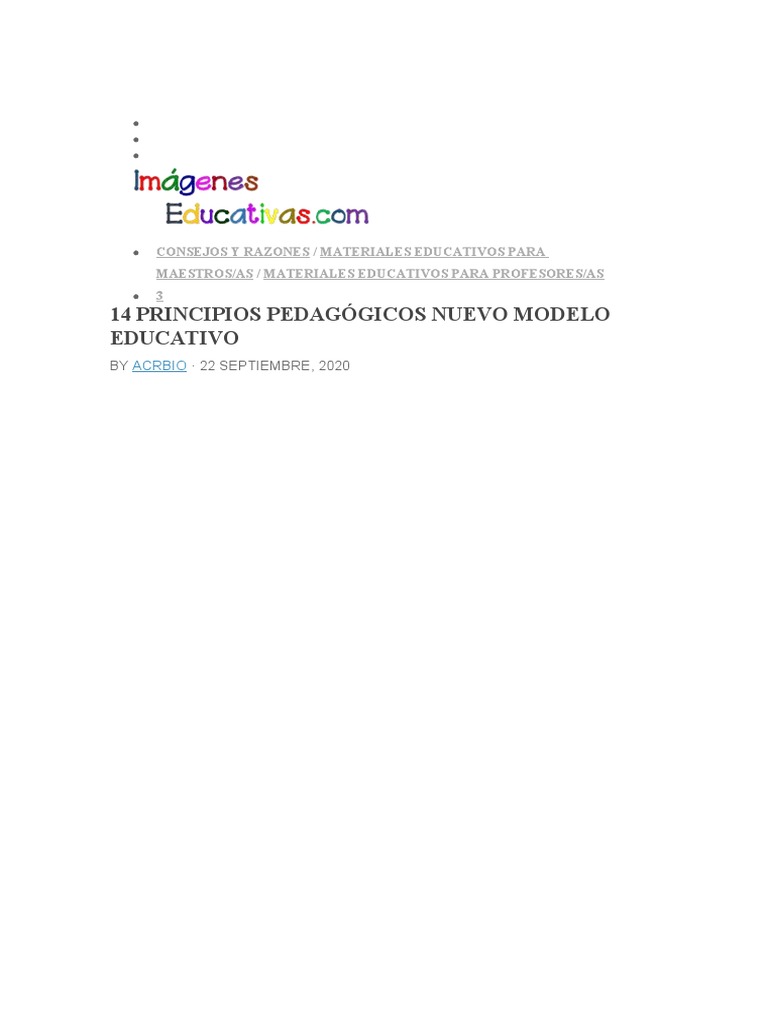 14 Principios Pedagógicos Esenciales | PDF | Plan de estudios | Aprendizaje
