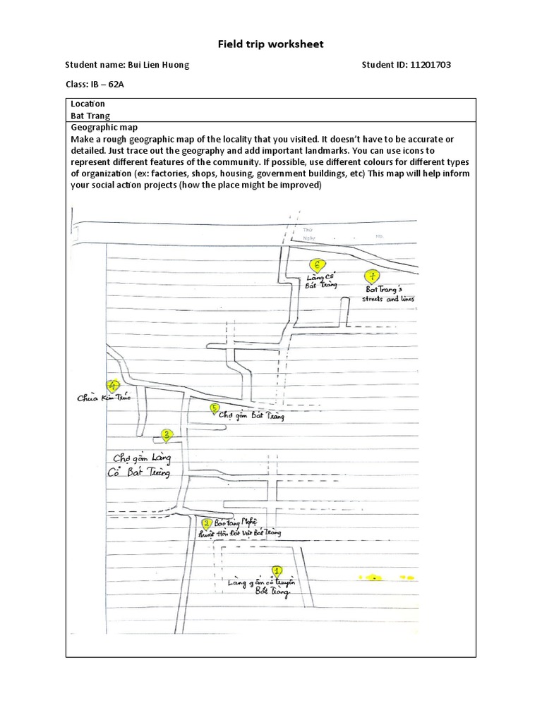 Field Trip Worksheet PDF