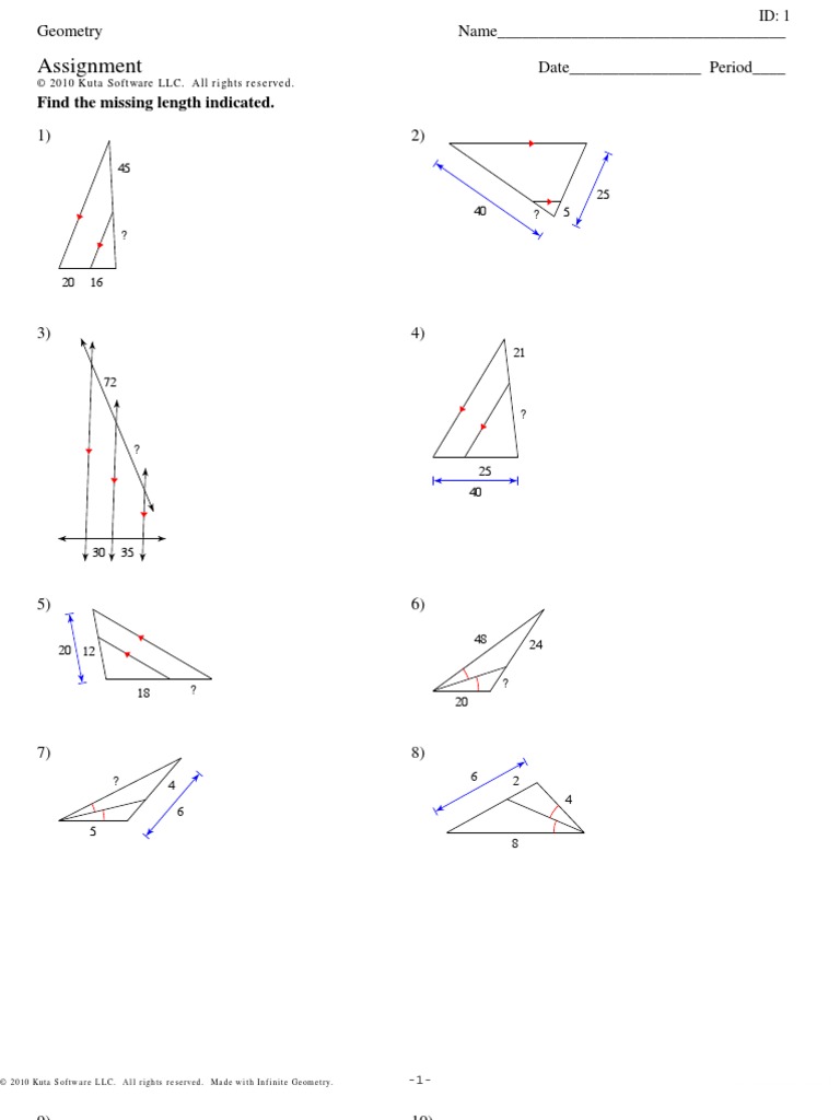 Assignment: Find The Missing Length Indicated | PDF | Geometric Shapes | Space