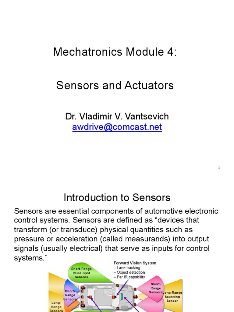 Sensors and Actuators in Automotive Systems An Overview of