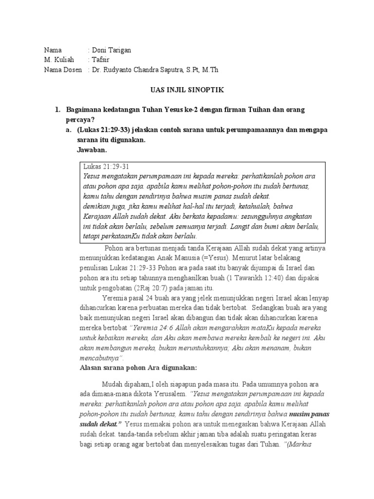Injil Sinoptik | PDF