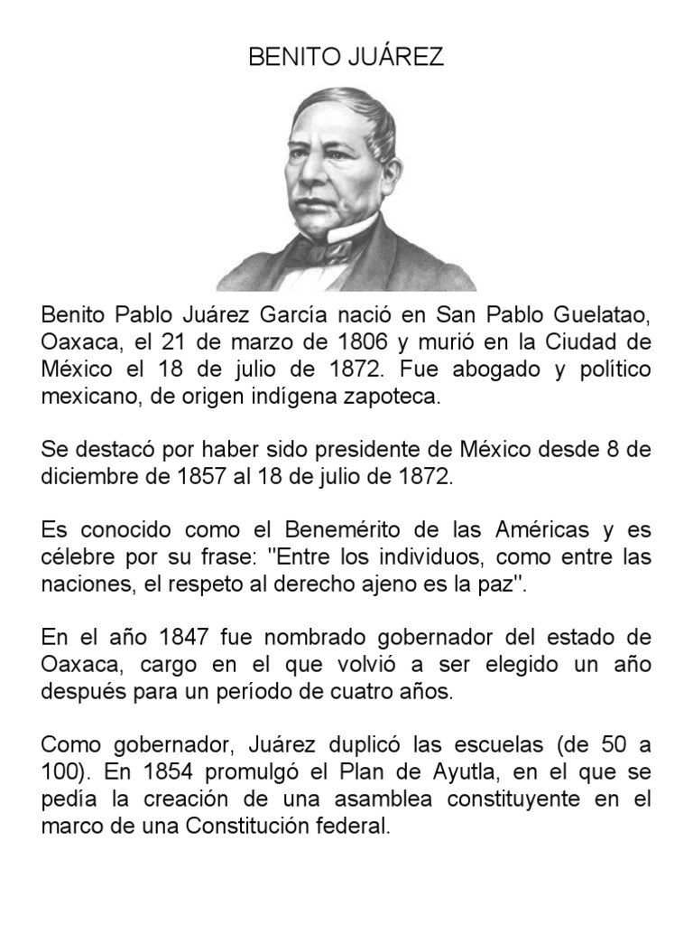 Biografia De Benito Juarez La Historia - 1