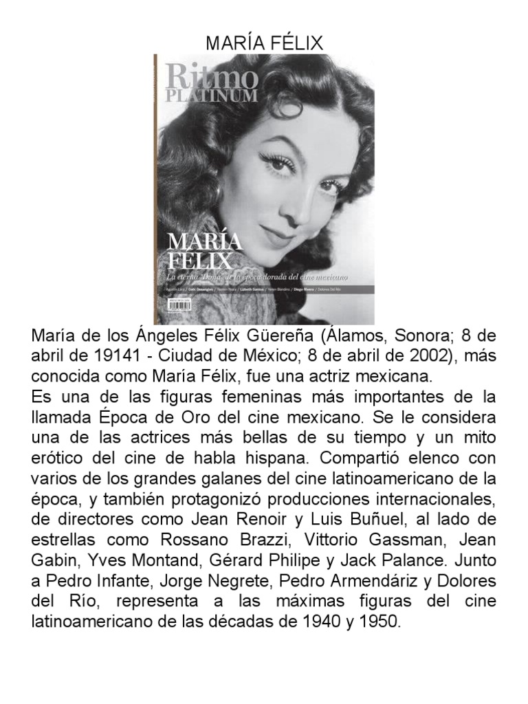 Biografía de María Félix | PDF | Arte