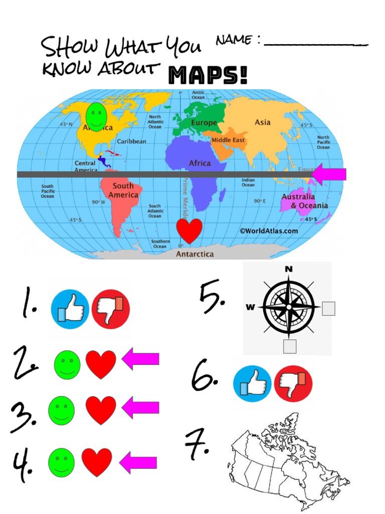 Quiz on Map Knowledge and Symbols | PDF | Language Arts & Discipline