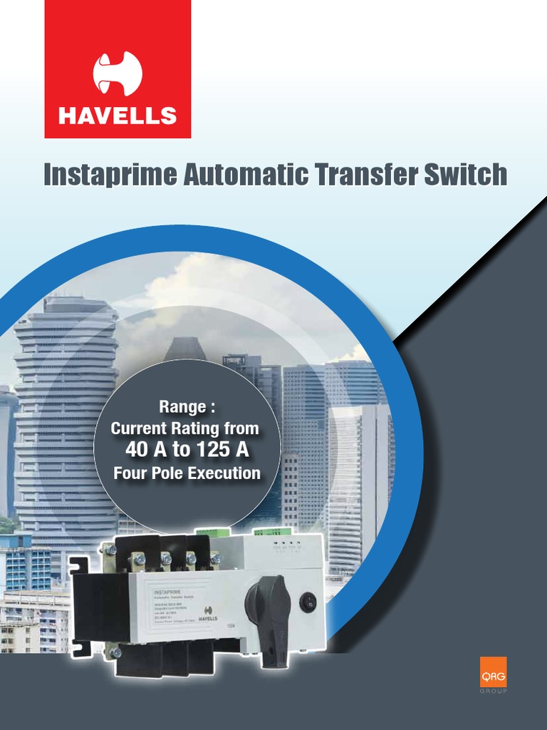 Catalogue Havells Instaprime Automatic Transfer Switch PDF Switch
