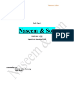 Naseem & Son: Report of Internal Audit