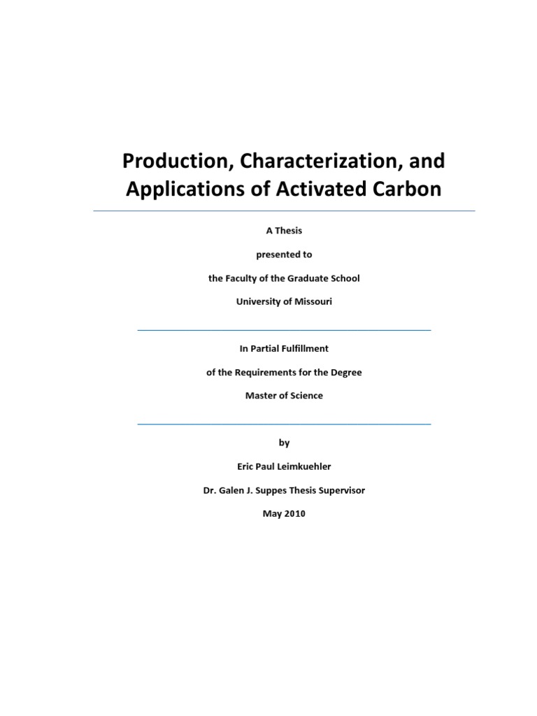 Production, Characterization, and Applications of Activated Carbon ...