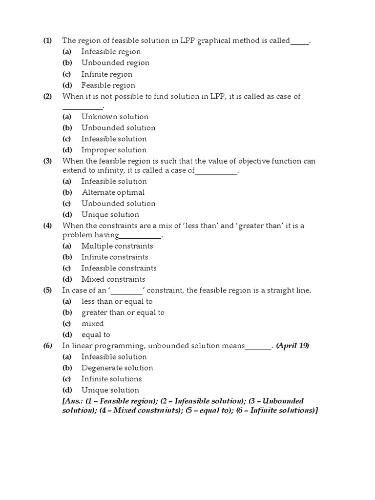 Linear Programming and Optimization Concepts | PDF | Mathematical ...