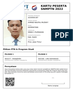 Kartu Peserta SNMPTN 2022: 4220591187 Ahmad Naufal Muzaky 0039567000 Sman 1 Plemahan Kab. Kediri Prov. Jawa Timur