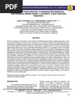 Utilizing Path - Turn Strategy To Enhance Mathematical Performance Among Grade 11 Students A Multi-Method Research