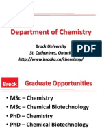 Department of Chemistry: Brock University St. Catharines, Ontario