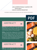 Effects of Ketogenic Metabolic Therapy On Patients With Breast Cancer: A Randomized Controlled Clinical Trial