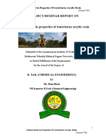 A Project/Seminar Report On Enhancement in Properties of Waterborne Acrylic Resin