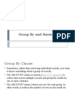 Group by and Having Clause