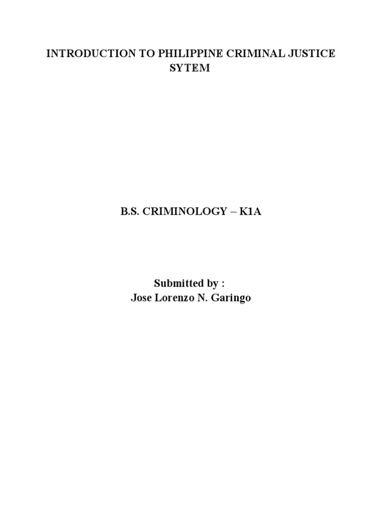Overview of Philippine Criminal Justice | PDF | Crime & Violence ...
